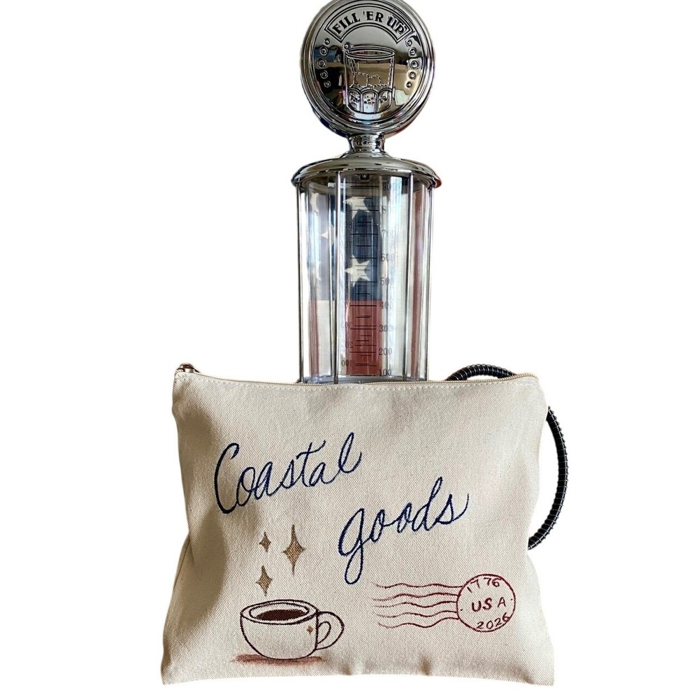 Coastal Goods Leisure Pouch Hand Painted Coastal Americana Canvas Travel Pouch